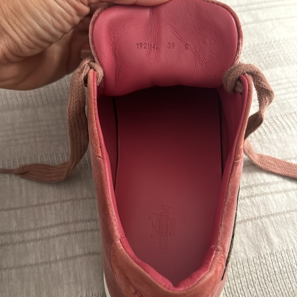 Hermes Women’s Pink Velvet Wing Sneakers - Picture 5 of 5